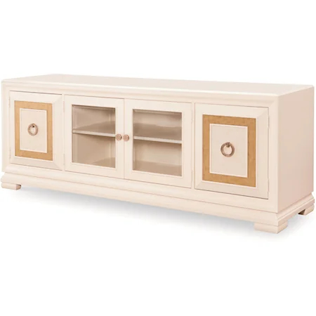 Entertainment Console with Glass Doors